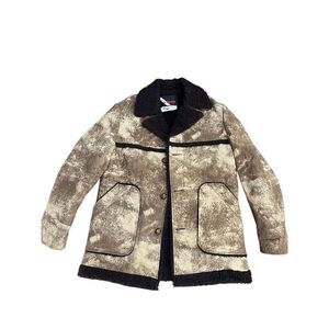 Vintage WIMAN Men’s M Western Faux Leather Rancher Chore Jacket Sherpa Lined